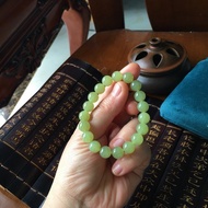 和田玉 若羌黃口料10公釐手鏈 無瑕疵 料子細膩上手效果高貴典