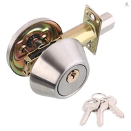 Door Knob Lockset with 3 Keys Privacy Handle Bedroom Bathroom Handle Lockset Stainless Steel Polished Door Knob Set Interior Lockable Door Handle