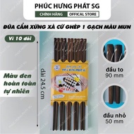 10 Pairs of Mother of Pearl Horn Chopsticks Paired with 1 Ebony Brick - Natural Wood Super Durable, 