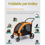 Pet Stroller/Medium Large Dog Pet Stroller/Outdoor Travel Large Scooter Dog Car Portable Foldable/Can Bear 120KG