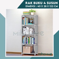 Multipurpose Portable Bookshelf 4 Tiers 5 Tiers GREY