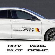 《現貨》2 件汽車腰線賽車裝飾車貼貼紙適用於本田 HR-V Odyssey City Pilot DOHC VTEC