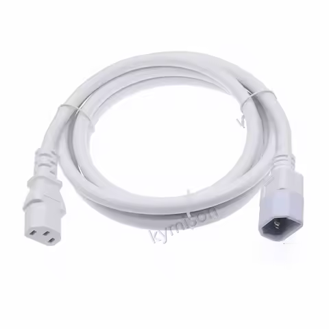 IEC320 C14 To C13 PDU UPS Extension Cable 15A 250V Male To Female 14AWG 3G2.08mm White 0.5m/1m/2m