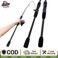 Speedwolf Original UL Carbon Rod 1.5-1.8m Solid Tip 1-6LB Stock Spinning/Casting Fishing Rod Spinnin