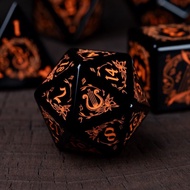 Natural Obsidian Running Group DND Dice Set Dungeons and Dragons Dice Bode's Gate 3 Board Game Cthul