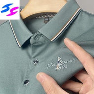 Hy Business Foreign Trade 2023 Summer Men's Short-Sleeved T-shirt Large Size Embroidered Lapel Polo Shirt Young and Middle-Aged Cross-Border Men's Polo T Shirt Men