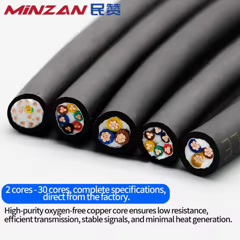 TRVV High Flexible Sheathed Wire 2 3 4 5 6 7 8Core Bending Drag Chain Cable 24 22 20 18 17 15AWG Rob