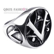 《 QBOX 》FASHION 飾品【W10025240】精緻個性光明會共濟會鑄造316L鈦鋼戒指/戒環