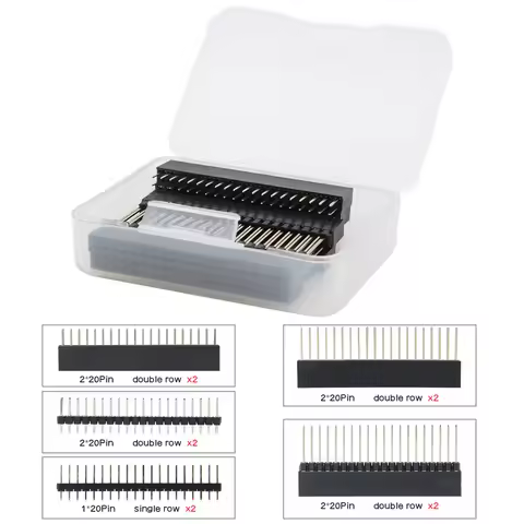 8PCS GPIO 2*20 Pin Female Header Kit, 40P Stacking Stackable Female Header for Raspberry Pi 4 Model