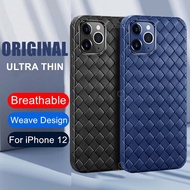 Compatible for iPhone 11 11Pro Max 12 12Pro 13 13Pro Max 7 8 6 6s Plus X XS XR XSMax SE2 Luxury Ultra Thin Weave Grid Breathable Mesh Soft Silicone Case Cover