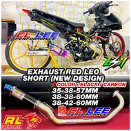 Y15 EXHAUST RED LEO OPEN SHORT RACING BLACK CARBON ORIGINAL Y15ZR 35-38-57MM  38-38-60MM 38-42-60MM 