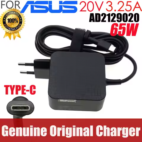 Orginal AD2129020 For Asus 20V 3.25A 65W USB-C 5V 3A 9V 3A 15V 3A type C Laptop AC Adapter Charger z