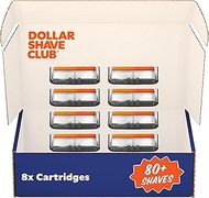 Dollar Shave Club 6-Blade Razor Refill Cartridges, Silver/Blue, 8 Count