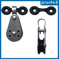 [Prasku2] 2pc Black Steel Pulley Block 25mm for Kayak anchor trolley two pad eyes