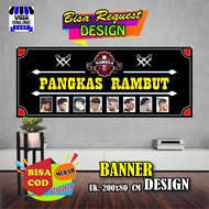 Spanduk Banner Pangkas Rambut, Barbershop, Potong Rambut Keren Bagus