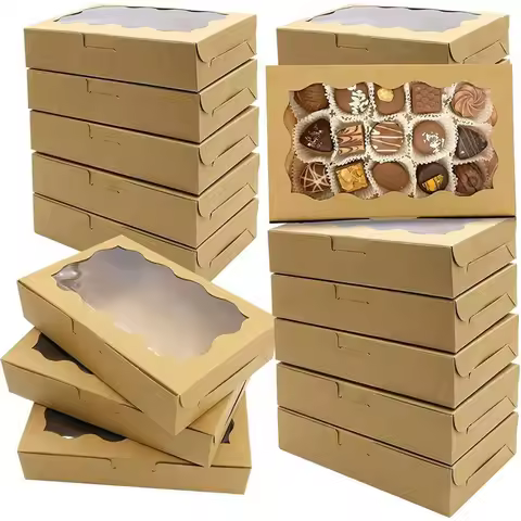 1/5/10pcs Packaing Box Pastry Cake Dessert Box Gift Box Candy Packaging Cardboard Boxes Packaging Su