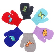 COME Outdoor Sports Winter Warm Dinosaur Full Finger Thickened Kids Gloves Baby Mittens