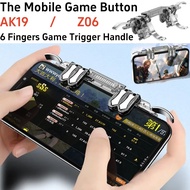 6 Fingers Cell Phone Gamepad Joystick Controller Z06/AK19 for PUBG Aim Shooting ABS Key Button Game 