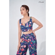 [Voucher 15% MOV 199K cap 100K  Áo croptop cài cúc trước 3 màu HeraDG - SAKBA010