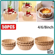 SUMU Baking Papers, 4/6/8inch Foldless Disposable Cake Pan Liner,  Nonstick Oilproof Parchment Paper