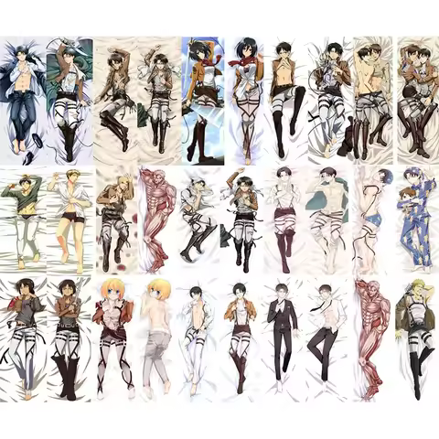Shingeki no Kyojin Dakimakura Anime Pillowcase Attack on Titan Eren Jaeger Ackerman Levi Ymir Huggin