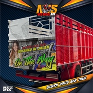 Stiker Decal Pintu Bak Belakang ON THE WAY All Truk Canter Ragasa Tepak Umplung Dyna  Giga Elf Macan