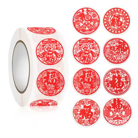 500pcs/pack 2026 Year of the Horse Spring Festival Sticker Chinese New Year Paper Cutting Envelope G