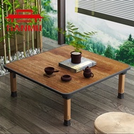 Folding Table Solid Wood Grain Bed Coffee Table Foldable Square Table Home Japanese Tatami Dining Table Balcony Table