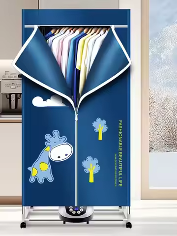 Portable Electric Clothes Dryer,220V-1500W Heated Clothes Airer, Heated Clothes Dryer with Timer, El