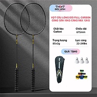 Bộ 2 Vợt Cầu Lông B01 Căng Sẵn 10kg Căng Max 12kg Full Carbon Đại Nam Sport + Tặng 3 Quả Cầu Lông Và