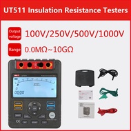 UNI-T เครื่องวัดความต้านทาน0.1MΩ UT512 UT511เครื่องทดสอบความต้านทานฉนวน Ω ~ 10G/100GΩ โอห์มมิเตอร์ที