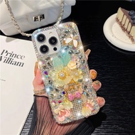 APEC เคสโทรศัพท์เพชรดอกไม้บานสะพรั่ง Apple iPhone 15 pro max 14 Promax 13 12 11 promax XSmax 7 8 15 14 Plus เคสไอโฟนFloralสวยๆเก๋ๆ