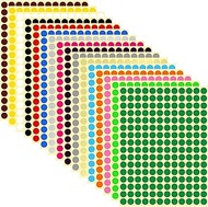 Moendergo Pack of 3072 Round Adhesive Dots, 10 mm Dot Sticker Labels, Writeable Colourful Adhesive D