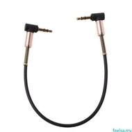 Best 24cm Dual 90 Degree Nylon 3 5 mm to 3 5mm Male Jack  Cable Car Aux Cord