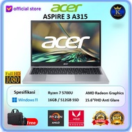 Laptop Acer Aspire 3 A315 Ryzen 7 5700U 16GB 512GB SSD 15.6" FHD