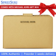 Michael Kors Wallet In Gift Box Medium Wallet Jet Set Travel Zip Coin Honey Yellow # 35F7GTVF2L