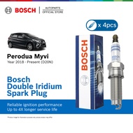 Bosch Double Iridium Spark Plug for Perodua Myvi D20N D51A 1.3 1.5 3rd Gen (2018 - Present) 4 Pc Set