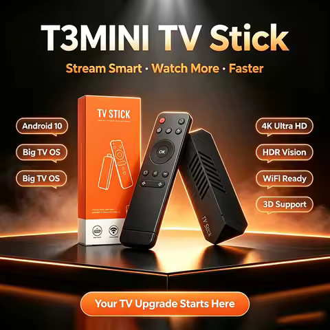T3 Mini Android TV Stick 4K Ultra HD H313 Quad-Core Media Player 2.4G WiFi 1GB RAM 8GB ROM Smart TV