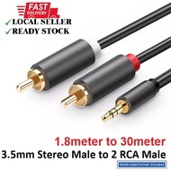 Panamax PX-2376G 3.5mm Stereo Plug to 2 RCA Plug Cable - 1.8m / 3m / 5m / 10m / 15m / 20m / 25m / 30