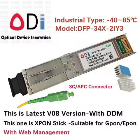 ODI Xpon Stick ONU 1.25G/2.5G SFP Pon Stick With MAC PPPoE IPoE HGU SC Connector 1310/1490nm 20KM OL