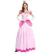 [New Products in Stock] Halloween Costume Mario Biqi Princess Pink Pricess Stage Wear Party Queen's Outfit Dress Quality Assurance Jviv
