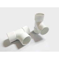 UPVC Tee Joint/ Penyambung Paip UPVC Tee/UPVC Pipe Fitting Tee (32mm, 43mm, 56mm, 82mm, 110mm)