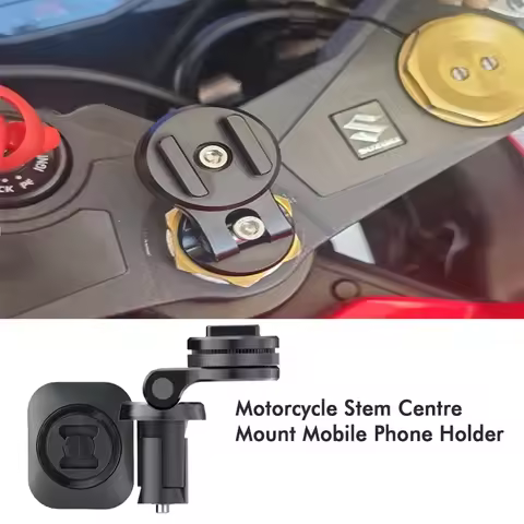 Motorcycle Stem Centre Mount Mobile Phone Holder Bracket Shockproof Connect Base GPS Navigation Quic