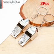 factoryoutlet2.sg 2Pcs Referee Loud Metal Whistle Professional With Rope Sport Whistle Wear Resistant Portable Stainless Steel Whistles Hot
