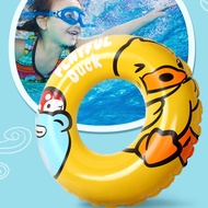 B. Duck Small Yellow Duck Genuine Large Adult Unisex Thickened Tour Swim Ring Thickened Children's Lifebuoys Inflatable Swimming Pool Swim Ring