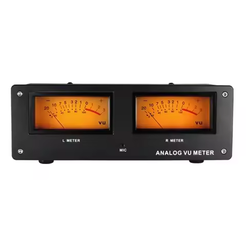 MIC-73 Square VU Meter Music Spectrometer Aluminum Alloy Panel Dual VU Meters Dual Mode Adjustable O