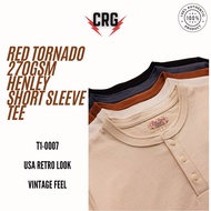 Red Tornado Henley 270GSM Short Sleeve Tee T Shirt