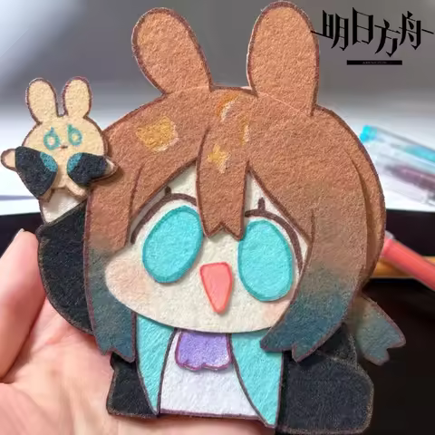 Game Arknights Amiya Cosplay Keychain Kawaii Non-woven Keyring Key Chain Bag Pendant Accessories Gif