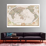 World Map -Centered on Pacific World Administration Center Map Large Poster Prints Wall Hanging Art Background Cloth Wall Decor