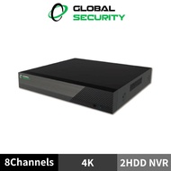 GLOBAL SECURITY GS-NVR-6123-4K 16Channels 4K Network Video CCTV Recorder NVR 2HDDs